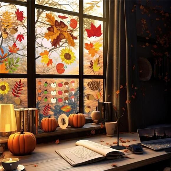Fall Window Clings for Glass Thanksgiving Clings Decor for Windows Autumn - Picture 6 of 7